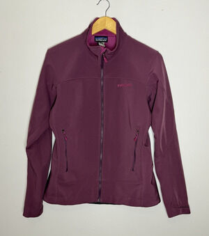 Patagonia Medium Adze Jacket Womens Mauve Purple Full Zip Softshell Stretch